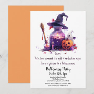 Potions Pumpkin Ghost Hexenhut Halloween-Party Einladung