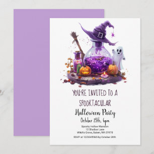 Potions Pumpkin Ghost Hexenhut Halloween-Party Einladung