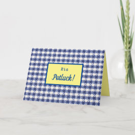 Potluck Invite, blau und weiß, geflochtene Einladu Einladung
