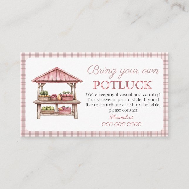 Potluck picknick-Anfrage Brautparty-Karte Begleitkarte (Vorderseite)