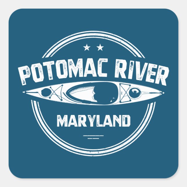 Potomac River, Maryland Quadratischer Aufkleber (Vorderseite)