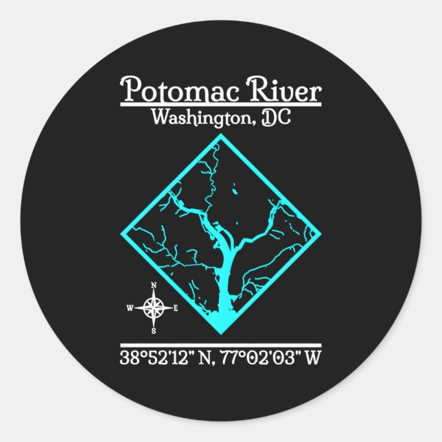 Potomac River Washington Dc Runder Aufkleber (Vorderseite)