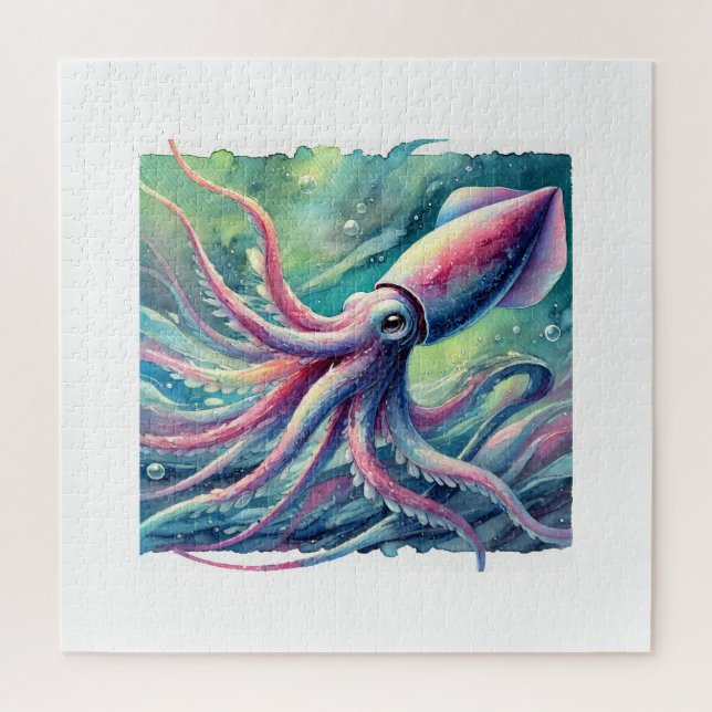 Poton deep sea squid 110924AREF116 - Watercolor (Vertikal)