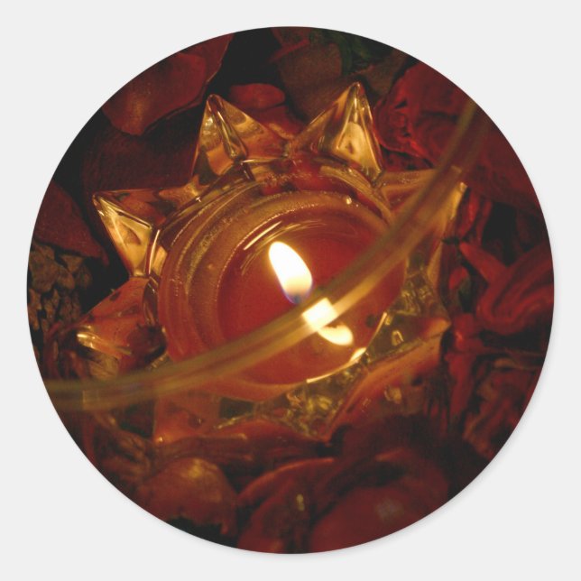 Potpourri Candle Runder Aufkleber (Vorderseite)