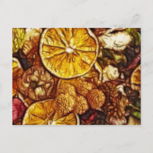 Potpourri-Orangen-Fraktal Postkarte