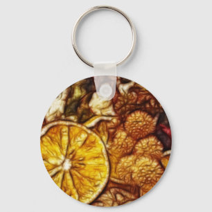 Potpourri-Orangen-Fraktal Schlüsselanhänger
