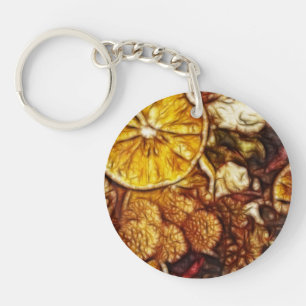 Potpourri-Orangen-Fraktal Schlüsselanhänger