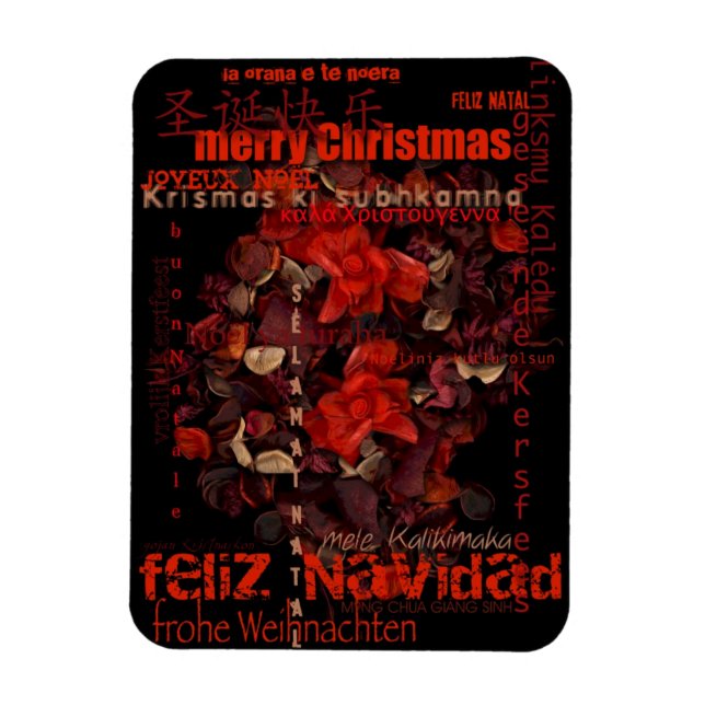 Potpourri World Christmas Navidad Weihnachten P Ma Magnet (Vertikal)