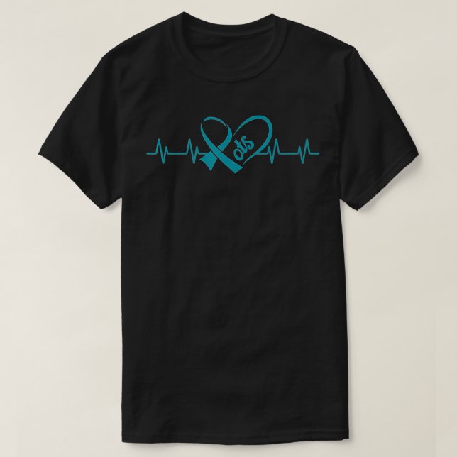 POTS Awareness Heart Dysautonomie Neurologe Turq T-Shirt (Design vorne)