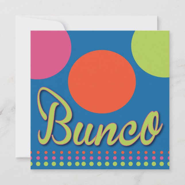Pots colorés Bunco Dice Jeu Invitation (Devant)
