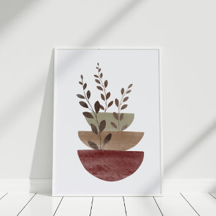 Pots de fleurs aquarelles en terre cuite Art mural