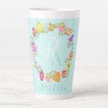 Pots de thé et tasses Monogramme Pastel Mug Bleu