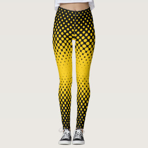 Pots demi-teintes noirs et jaunes leggings