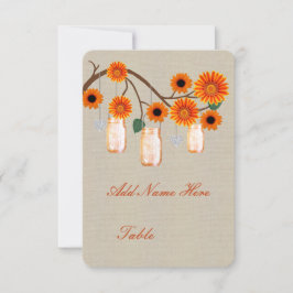 Pots en verre Mason Rustique Orange Burlap Carte d