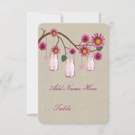 Pots en verre Mason Rustique Rose Cartes de Placem