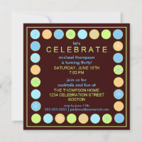 Pots et étoiles rétro Invitation à la fête d'anniv