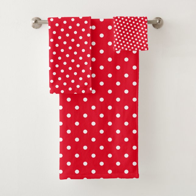 Pots Pointe Polka Rouge Et Blanc Simple Motif (En situation)