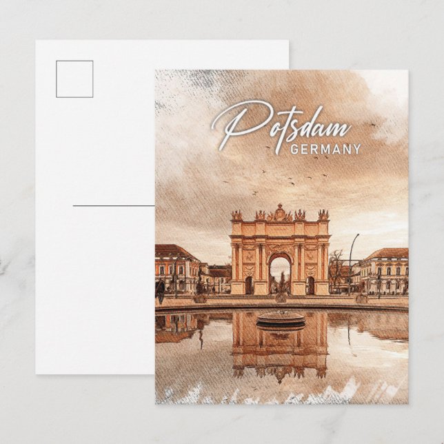 Potsdam Deutschland Color Pencil Travel Postkarte (Vorne/Hinten)