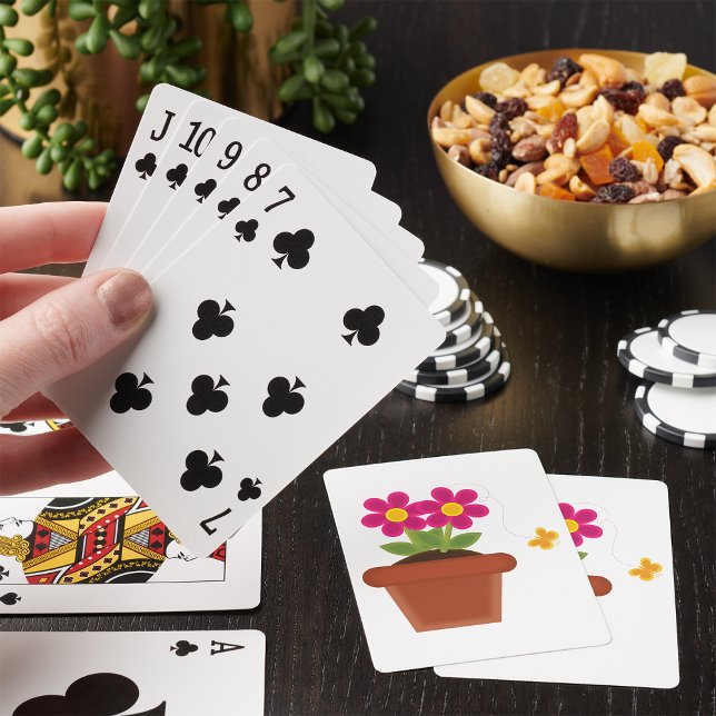 Potted Blume and Butterfly Playing Cards Spielkarten (Von Creator hochgeladen)