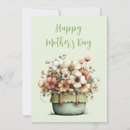 Potted Flowers Cozy Shabby Cute Mother's Day Feiertagskarte
