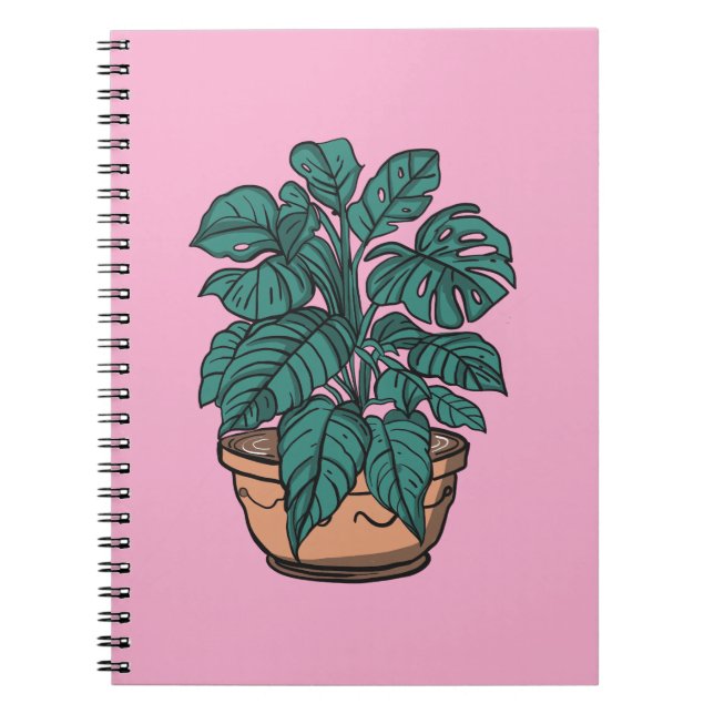 Potted Indoor plants tropical notebook Notizblock (Vorderseite)