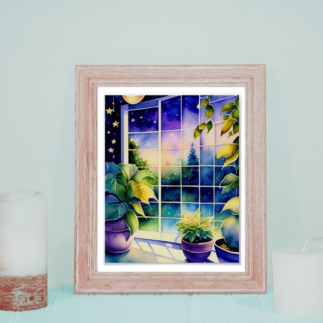 Potted Plants & A Starry Night Watercolor Poster (Von Creator hochgeladen)