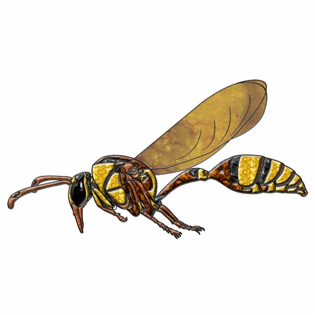 Potter Wasp Freistehende Fotoskulptur (Vorne)