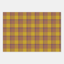 Potters Clay and Pizza Plaid Gold Brown Geschenkpapier Set