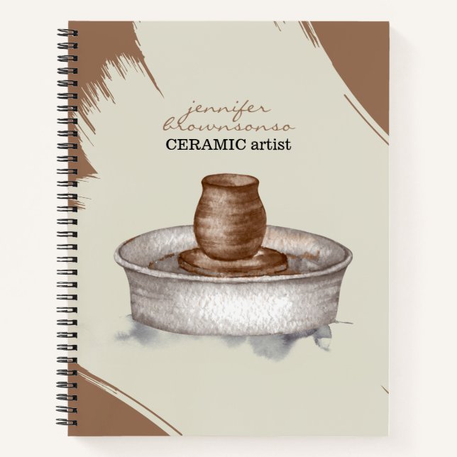 Pottery Ceramic Clay Turner sculpture earthtone Notizbuch (Vorderseite)