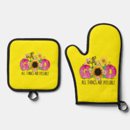 Potthalter Ofenhandschuh & Topflappen-Set