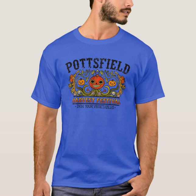 Pottsfield Harvest Festival Dark Spooky Pumpkin Ha T-Shirt (Vorderseite)
