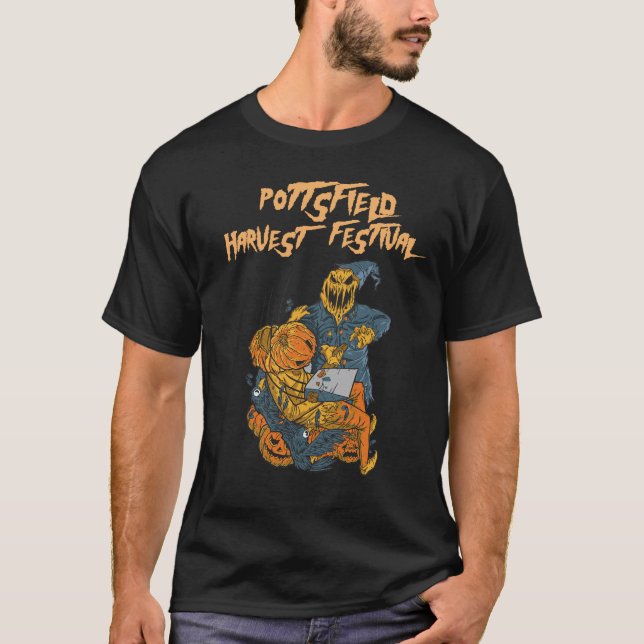 Pottsfield - Vintager Halloween-Horror T-Shirt (Vorderseite)