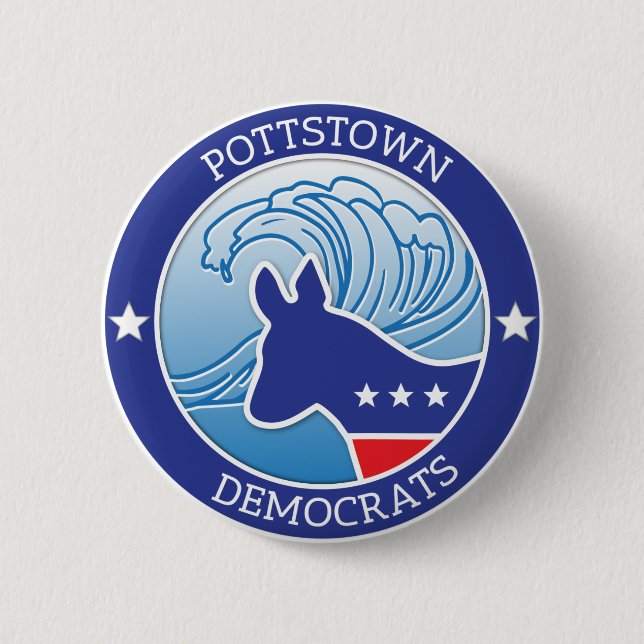 Pottstown Demokraten Wellen-Knopf Button (Vorderseite)