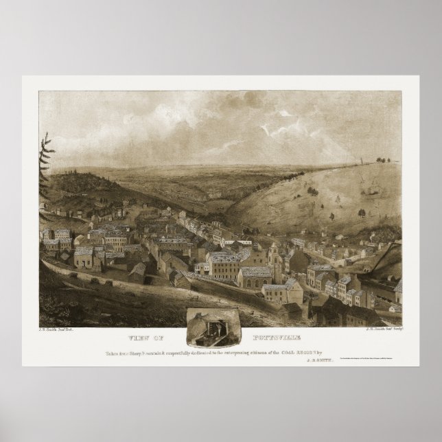 Pottsville, PA Panorama Karte - 1922 Poster (Vorne)
