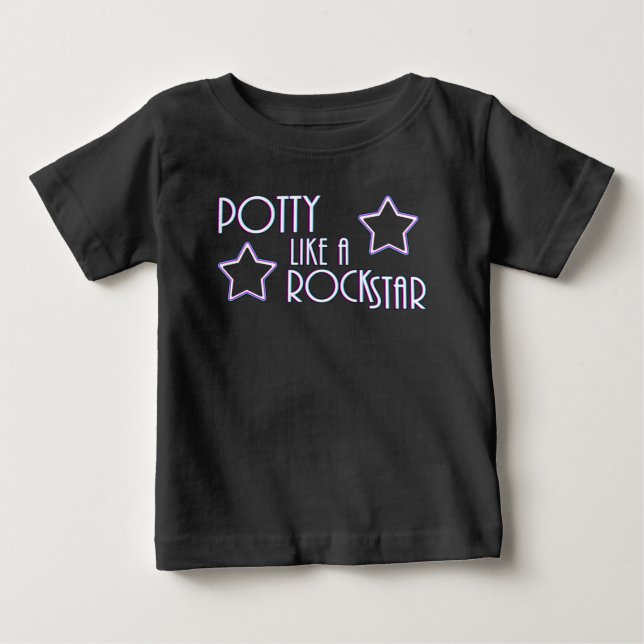 Potty like a Rock Star Baby T-shirt (Vorderseite)