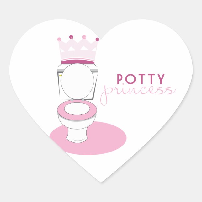 Potty Princess Herz-Aufkleber (Vorderseite)