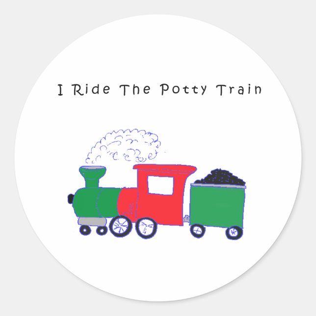 Potty Zug Runder Aufkleber (Vorderseite)