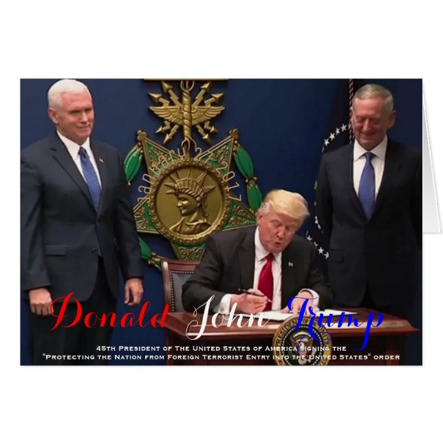 POTUS Donald Trump unterzeichnet Schutzanordnung (Vorderseite (Horizontal))