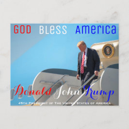 POTUS Donald Trump walks down from Air Force One Postkarte