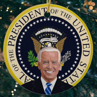 potus jodbiden Präsidentenpalme Weihnachtsbaum Sie Keramik Ornament