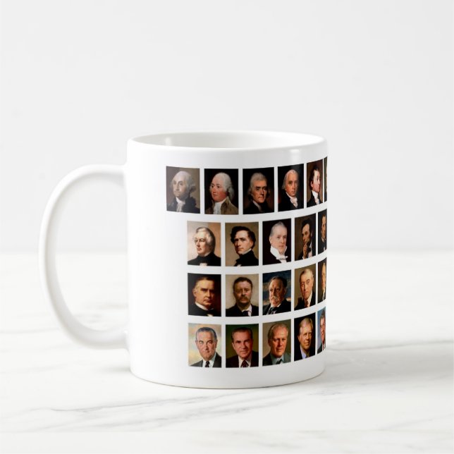 POTUS-Porträts-Tasse Kaffeetasse (Links)