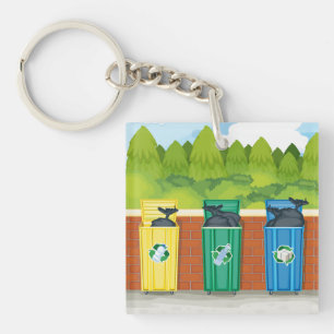 Poubelles de tri des déchets codés par couleur