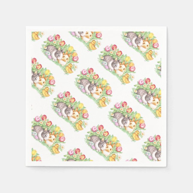 Poubelles et lapins, serviettes en papier lapin de (Devant)