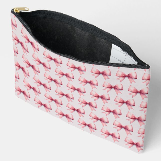 Pouch Pink Bow Muster Zubehör Zubehörtasche (Offen)