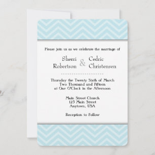 Poudre Bleu Chevron Invitations de mariage