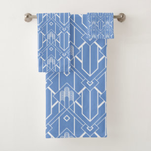 Poudre bleu et blanc Art Déco motif 2