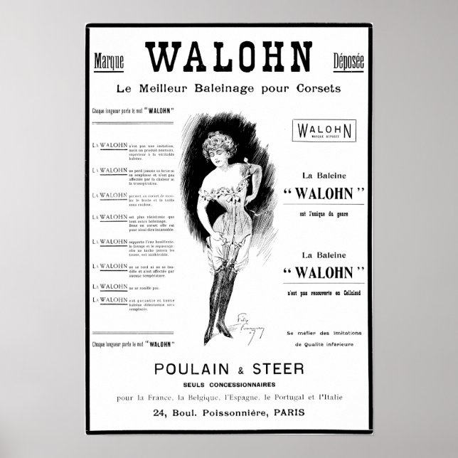 Poulain & Steer corset ad Poster (Vorne)