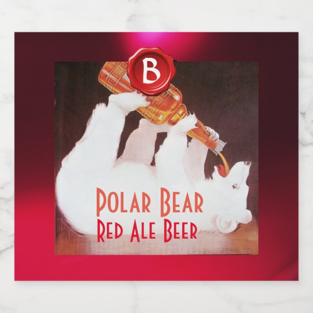 POULARES GETRÄNKENDES BIERENDES Siegel Monogramm Bierflaschenetikett (Einzelnes Label)
