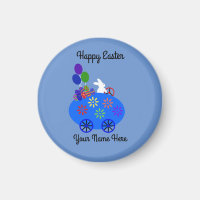 Poule à cheval voiture Oeuf #3 Magnet rond
