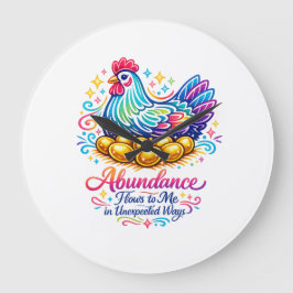 Poule dorée 8 œufs d'or Horloge murale d'abondance